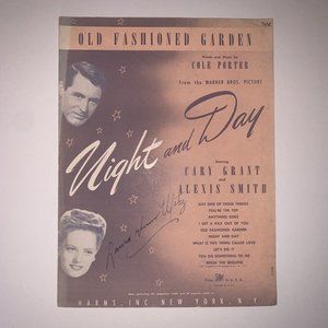 Vintage 1944 Sheet Music Night‎ And Day - Cole Porter, Cary Grant, Alexis Smith,